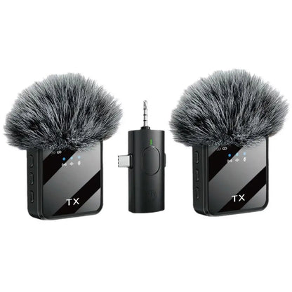 Professional Wireless Lavalier Microphone For iPhone Android Camera Noise Cancellation For Video Recording Streaming Mic