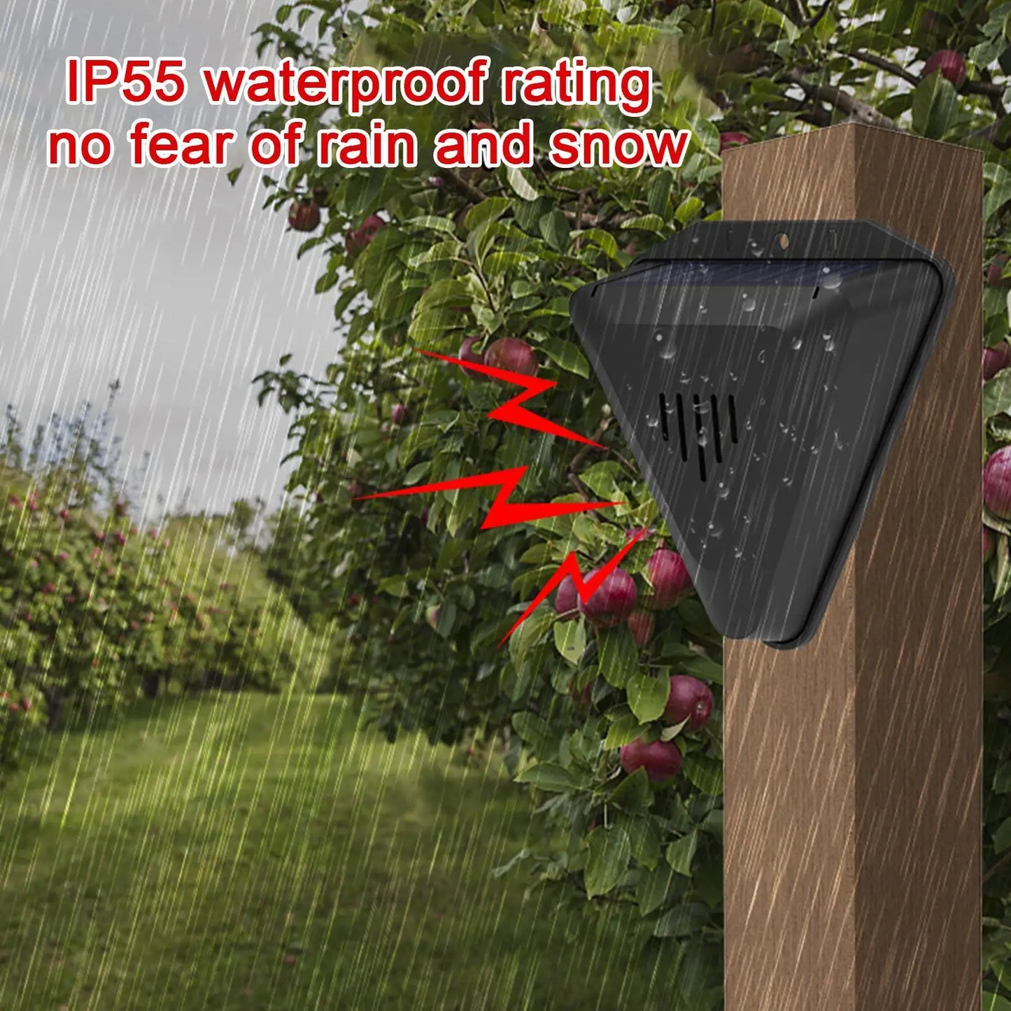 Waterproof Solar bird repeller timed sound and light alarm during the day Protecting crops orchard fish field to repel pigeons