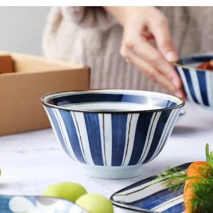 Japanese Retro Dinner Set Plates and Dishes Ceramics Bowl One Meal Dinnerware Home Sets Exquisite Gift Box