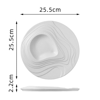 Ceramic Dining Plate Irregular Terraced Solid Color Dessert Snack Sushi Plates Molecular Cooking Tableware Commercial Tableware