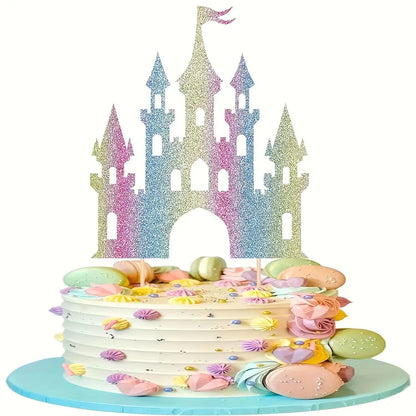 Castle Happy Birthday Cake Topper Flags Princess Rainbow Cupcake Topper Baby Shower Wedding Decoration Baking DIY Party Supplies