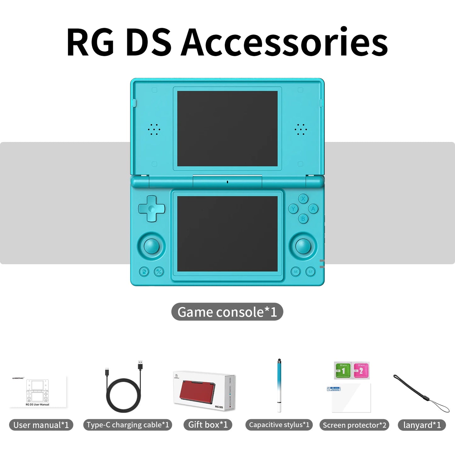 Anbernic RG DS Flip Handheld Game Console 4" IPS HD Dual Screen