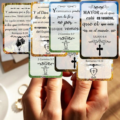50Pcs Small Religious Bible Verse Card 2x3inch Jesus Faith Religious Motivational Cards with Christian Scriptures  Landscape