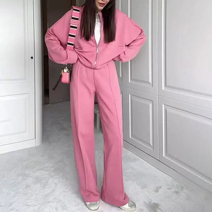 Fashion Two-piece Women's White Sports Suit Loose Sports Shirt+casual Pants Sets Sportswear Women Clothes Tracksuit Women Outfit