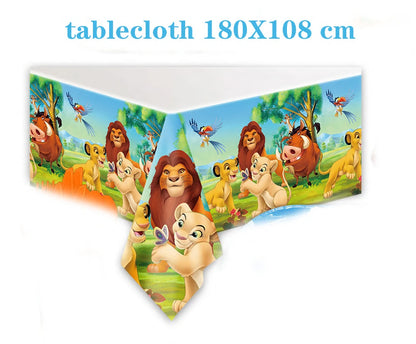 Lions Thme Boy Birthday Party Decorative Supplies Paper Cup Plates Napkin Caketopper Balloon For  Baby Shower Parties Decoration