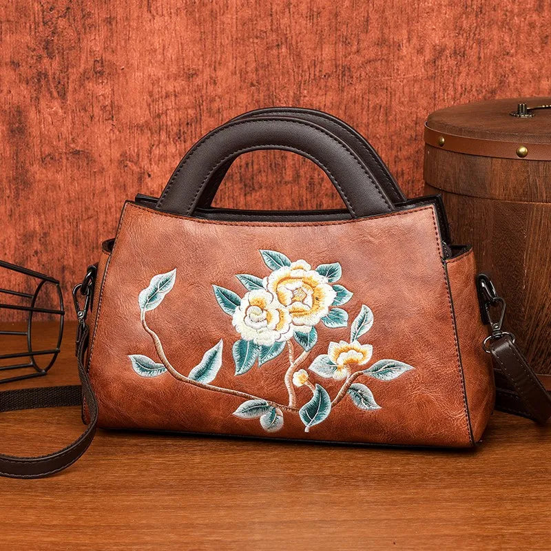 Luxury Designer Handbag Women Embroidered Shoulder Bag High-quality PU Diagonal Cross Bag Holiday Gift Office Handbag Handtasche