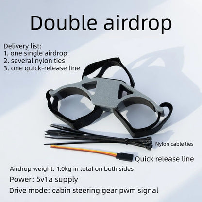 Reinforced FPV Drone Airdrop System (Pro Version) — High Payload Capacity, Strap-Mounted  For Firefighting and Rescue Drills