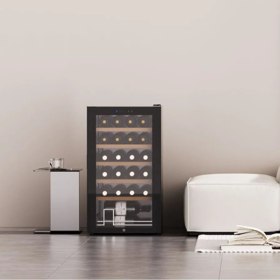 24 Bottle Wine Cooler, Compressor Cooling Wine Fridge, Constant Temperature Wine Cabinet with Air Cooling for Home Use