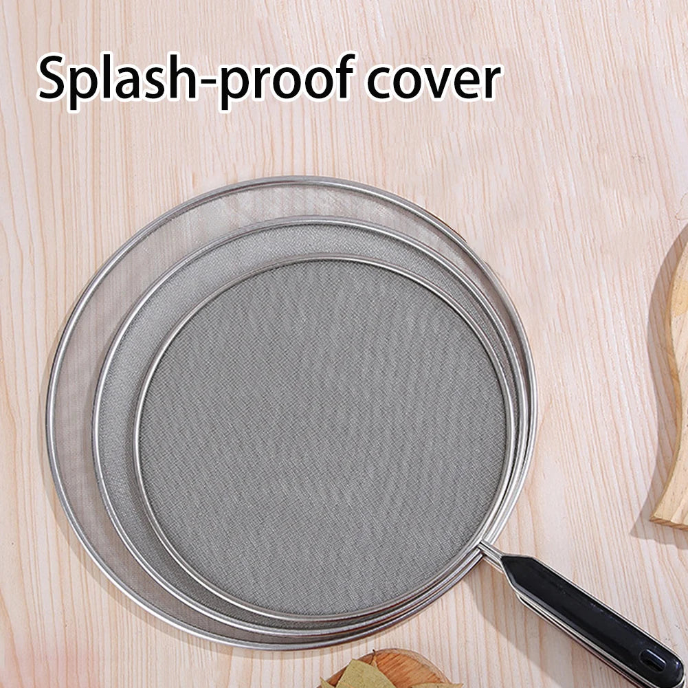 19-33cm Stainless Steel Oil Splatter Screen Frying Pan Mesh Guard Kitchen Cooking Tools Multi-Purpose Filter Net For Frying Pans