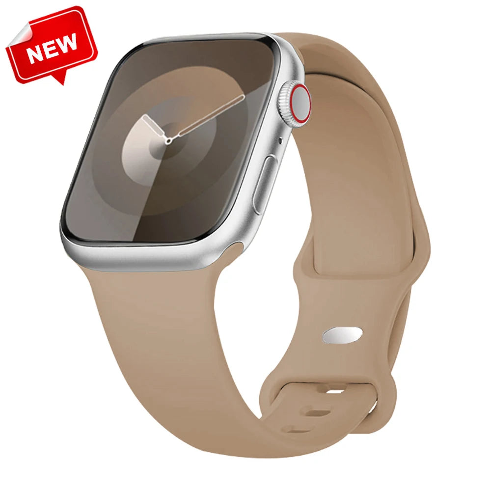Silicone Strap For Apple Watch Bands 40mm 44mm 46mm 45mm 41mm 49mm 42 Correa Bracelet iWatch series ultra3 2 7 8 9 se 10 11 band