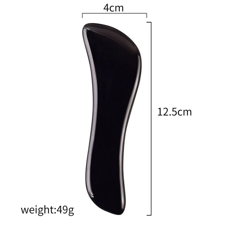 Wholesale Various Shape Black Obsidian Face Gua Sha Tool Sawtooth SPA Massager Acupuncture Facial Beauty Product For Health Care