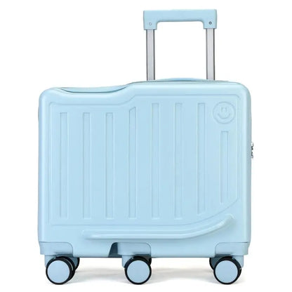 Rideable 20 Inch Rolling Suitcase Password Lock Portable Carry On Luggage For Children Travel Vacation