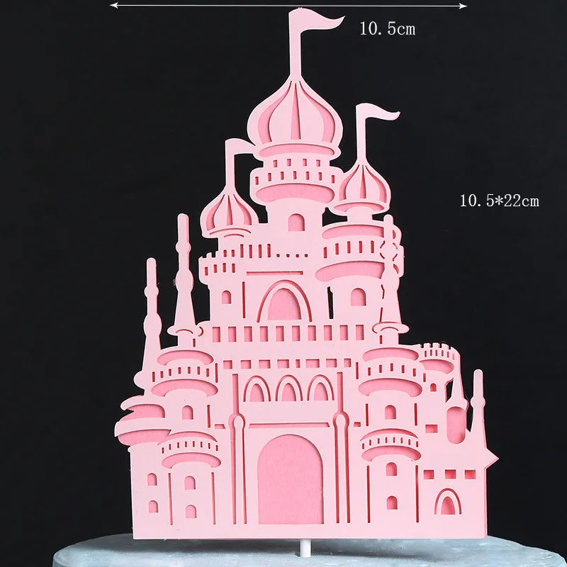 Castle Cake Topper Flag Rainbow Anniversary Cupcake Toppers For Wedding Happy Birthday Party Baking Decoration Happy New Year