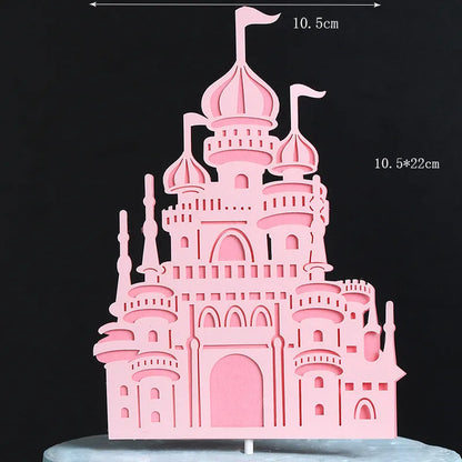 Castle Cake Topper Flag Rainbow Anniversary Cupcake Toppers For Wedding Happy Birthday Party Baking Decoration Happy New Year