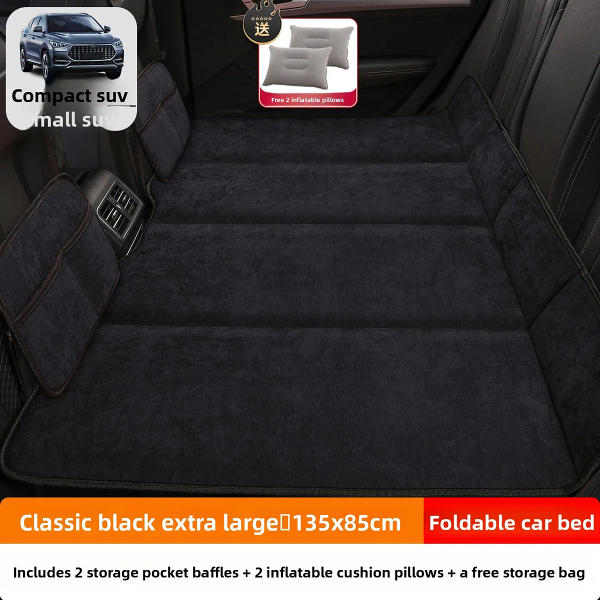 Car Rear Seat Sleeping Pad In-car Foldable Mattress Long-distance Travel Mattress Essential Sleeping Tool For Self-driving Trips