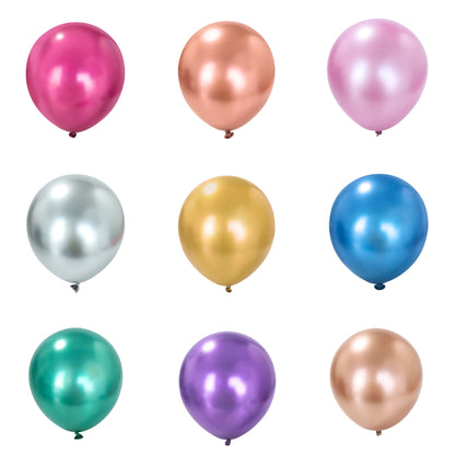 10- 100 pieces metal balloon Gold Silver Chrome Ballon Wedding Decoration white black Macaron Birthday Party Supplies 10 12 inch