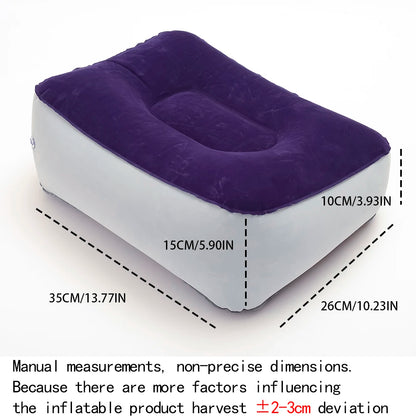 PVC inflatable flocking car foot mat outdoor elevated foot bath massage leisure foot pillow, matched with leak repair patch