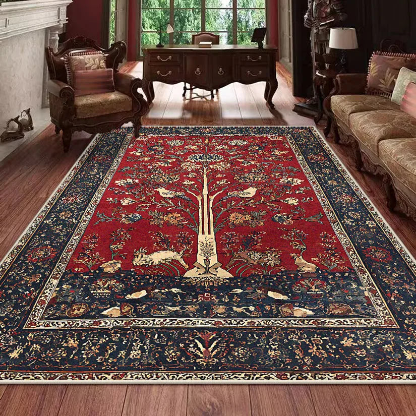 Retro Persian Carpet for Living Room Boho Decor for Room Balcony Rug Large Luxury Red Bed Decoration Home Mats Bedside 160x230