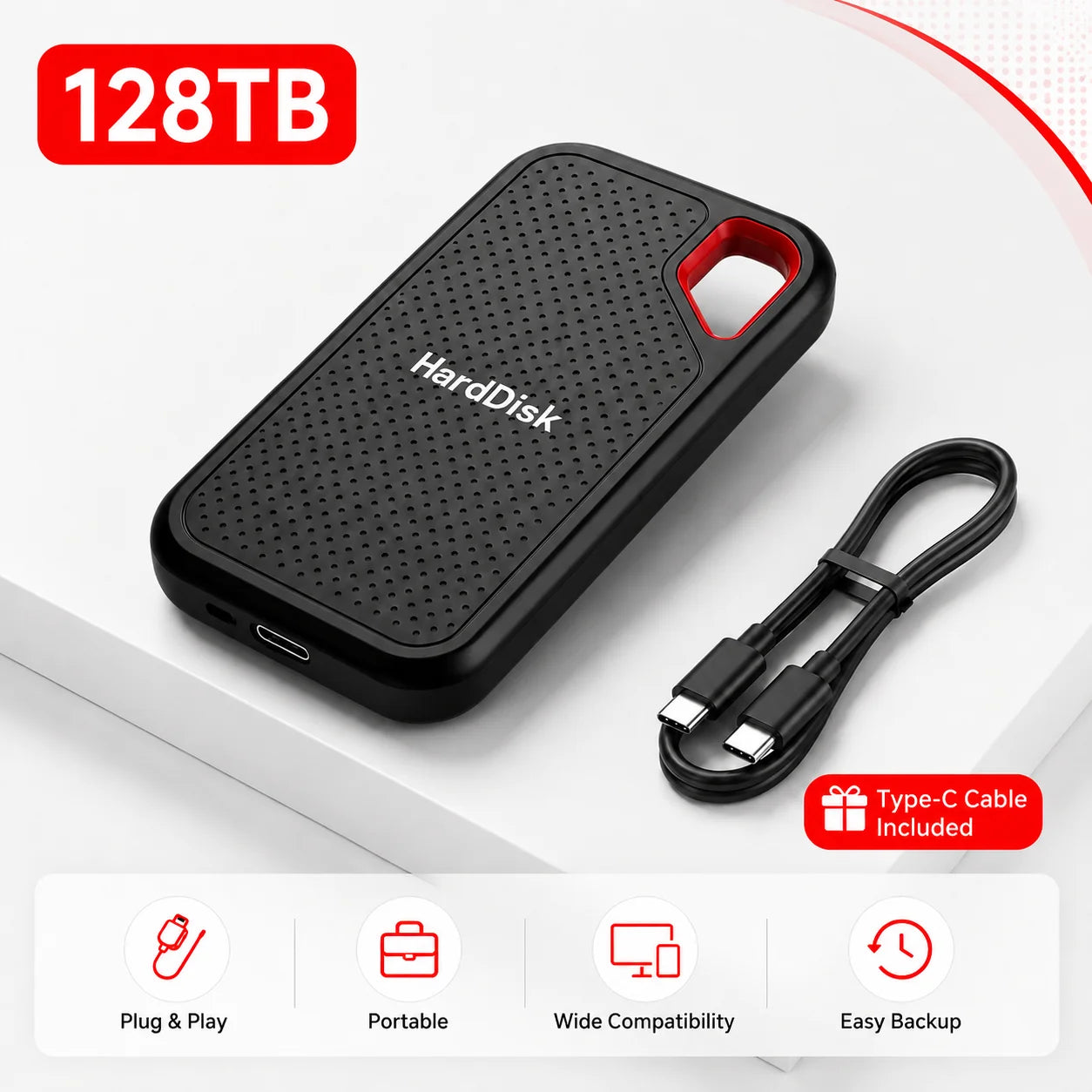Handy Portable External Hard Drive 1TB 2TB External Hard Disk Data Storage Device For Laptop Desktop Smartphone