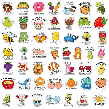 50 Pcs Motivational Words Stickers pun Inspirational Quotes Waterproof Vinyl Stickers for Water Bottles Book Laptop Phone Decals