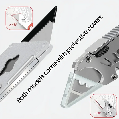 Heavy Duty Folding Utility Knife with Replaceable Blades – for Box, Cable, Cardboard Cutting