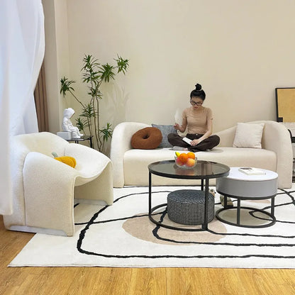 Nordic Cream Style Sofa Modern Designer Clothing Store Beauty Salon Arc Sofa Lounge Reception Office Furniture Transat FYSS