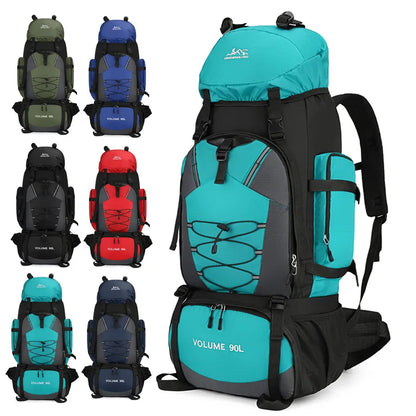 90L Hiking Backpack Men Women Large Capacity Outdoor Camping Rucksack Waterproof Travel Bag Mountaineering Trekking Bag