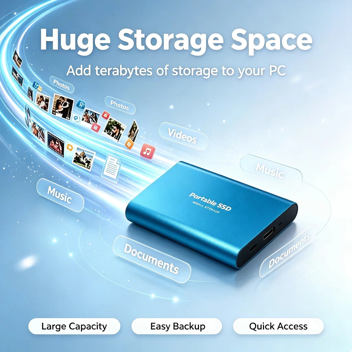Reliable Brand 1TB External Hard Drive  Portable SSD  2TB 4TB  USB 3.1 High Speed Solid State Disk Data Storage
