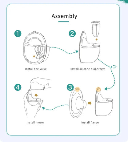 BornBL S32 Wearable Breast Pump Hands Free Portable Electric Breastpump Mother Milk Puller for Breastfeeding with 4 Modes