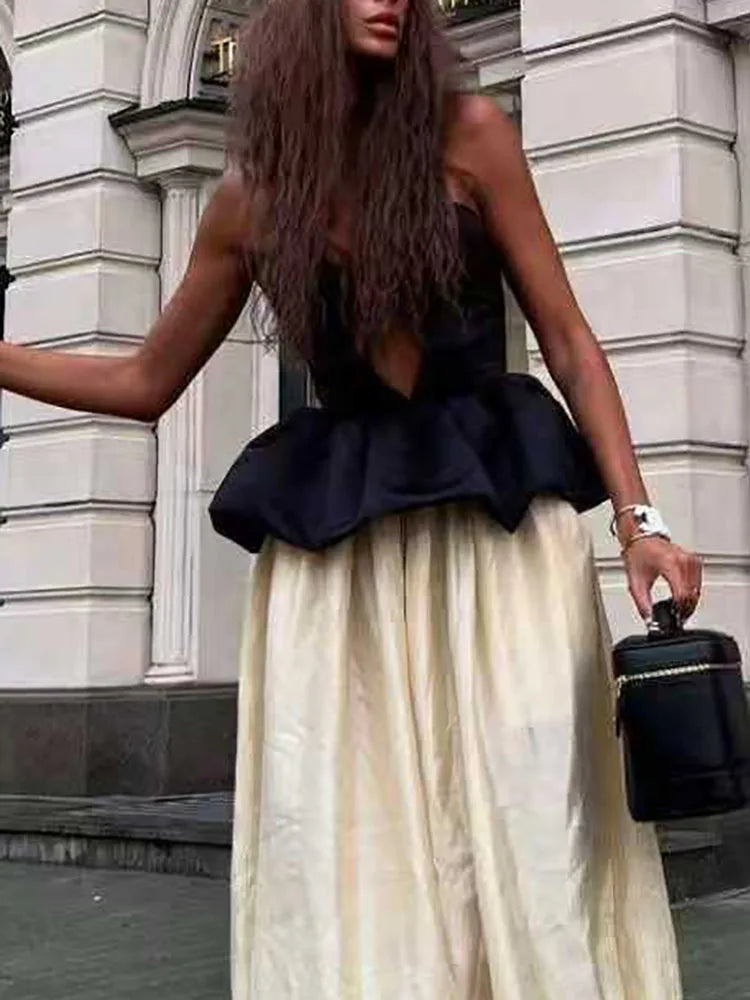 New Summer Off Shoulder Slim Fit Party Suit Elegant Temperament Solid Outfit Ladies Sexy Strapless Top And Pants Two Piece Set