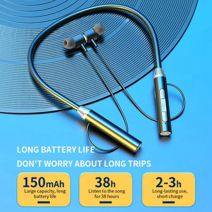Neck Wireless Bluetooth Earphones TWS 9D Stereo Surround Headphone Magnetic Sport Neckband Headset Neck-hanging Earbuds With Mic