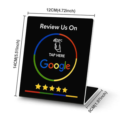 NFC 13.56Mhz programmable Google Review Card Station Table Tap Card NFC215 Chip 504Bytes RFID NFC Google Review stand display