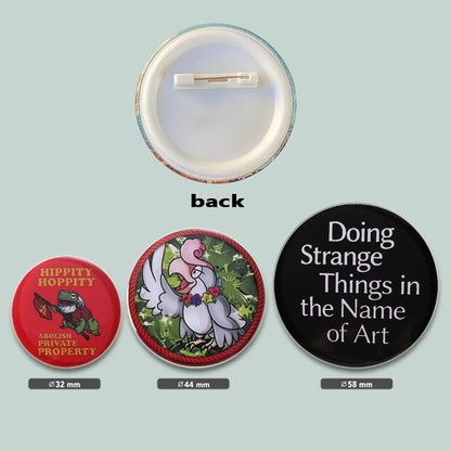 32/44/58mm Creative Round Animal Letter  Pins Cartoon Character Funny Quotes Brooch Badge Punk Jewelry Gift For kids or Firends