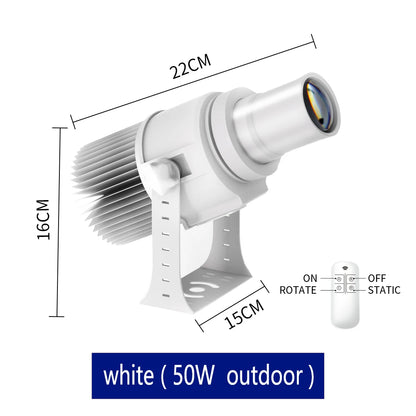 Custom Led HD Gobo Logo Projector Indoor Outdoor Ip67 Waterproof Rotating Advertising Image Projection Light For Floor Wedding