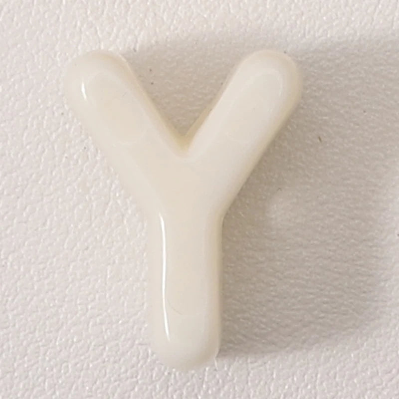 20pcs Beige Acrylic Large Hole Letter Loose Beads DIY Necklace