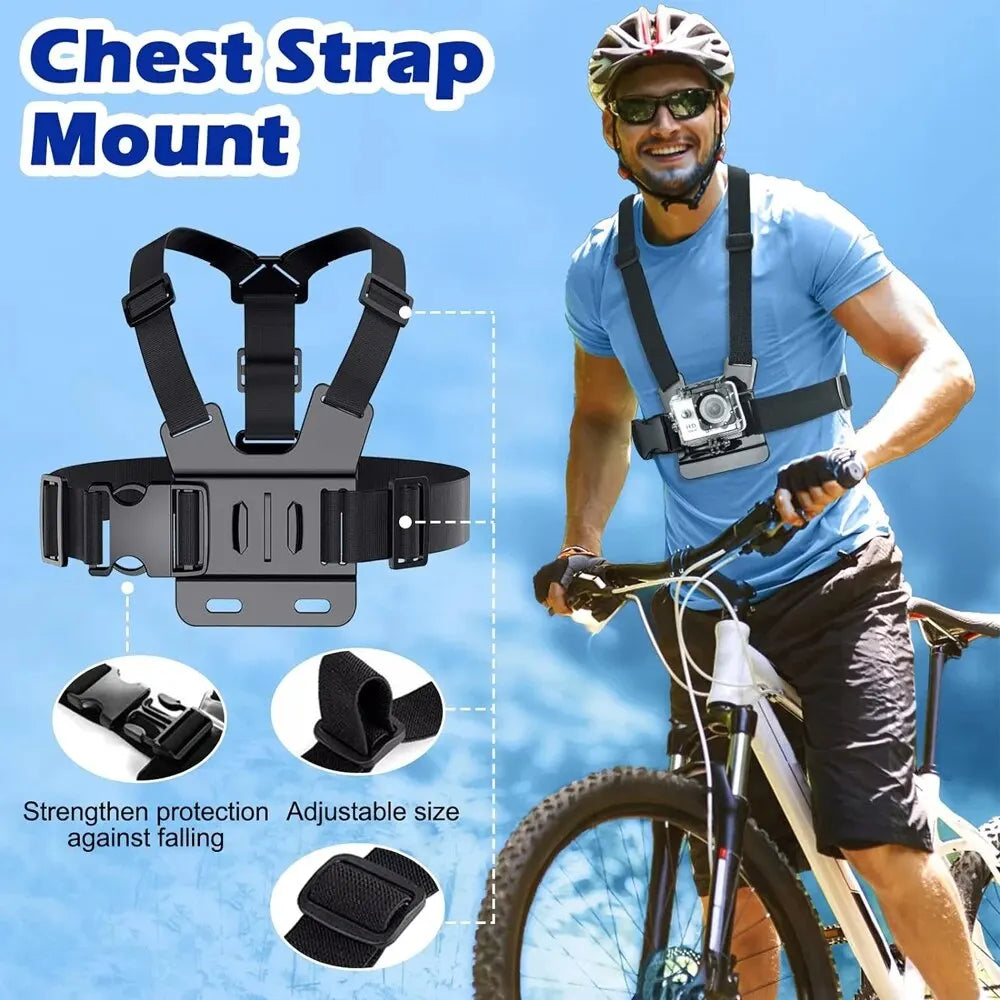 Mobile Phone Head Chest Strap Harness Mount Holder Kit Cell Phone Clip for IPhone/Samsung for GoPro AKASO DJI Osmo Action Camera