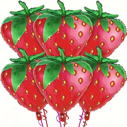 5 Pieces Strawberry Foil Balloons Birthday Party Decorations Summer Fruit Party Wedding Festival Decorations Balloons Gifts