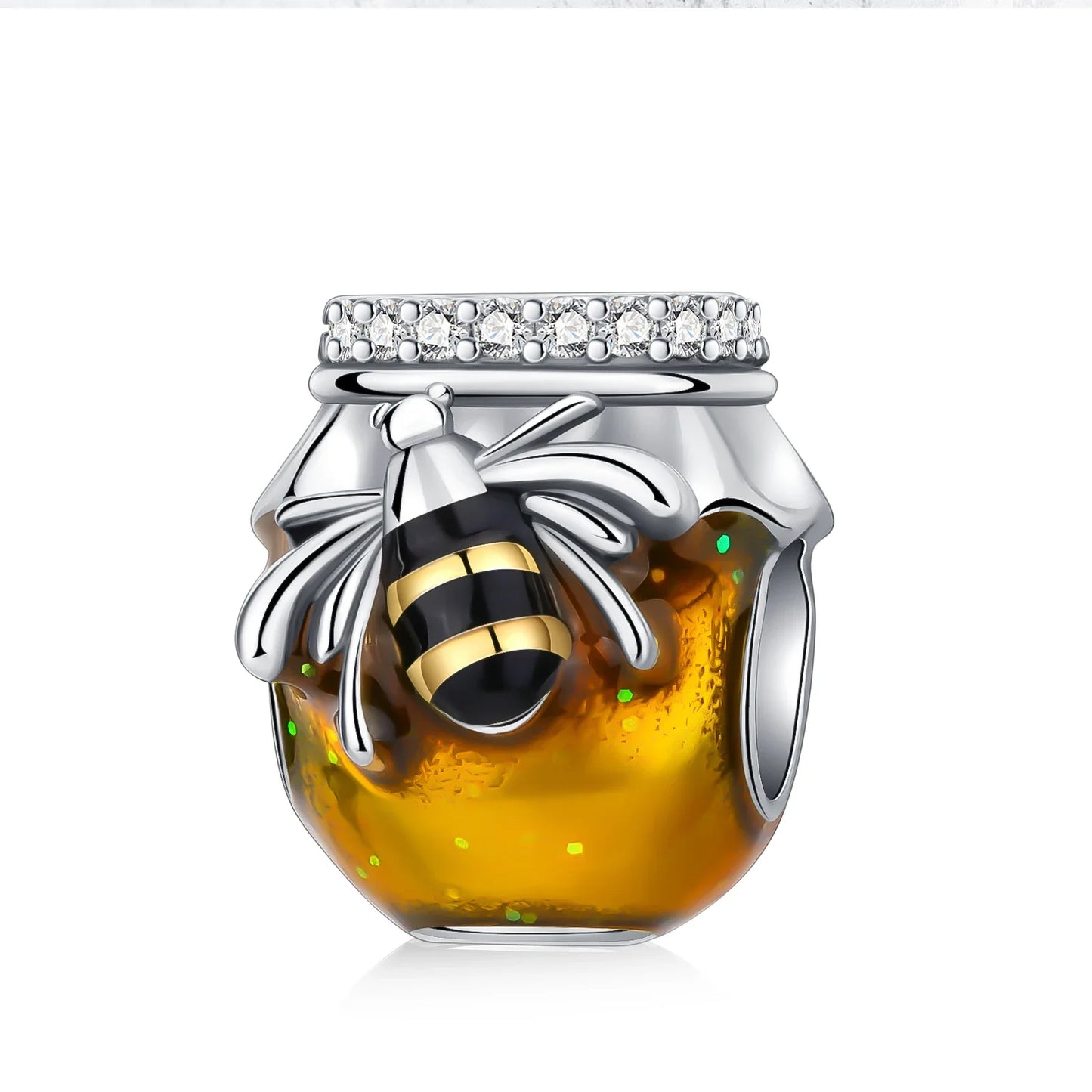 925 Sterling Silver Fashion Bee Honey Jar Sunflower Autumn Series