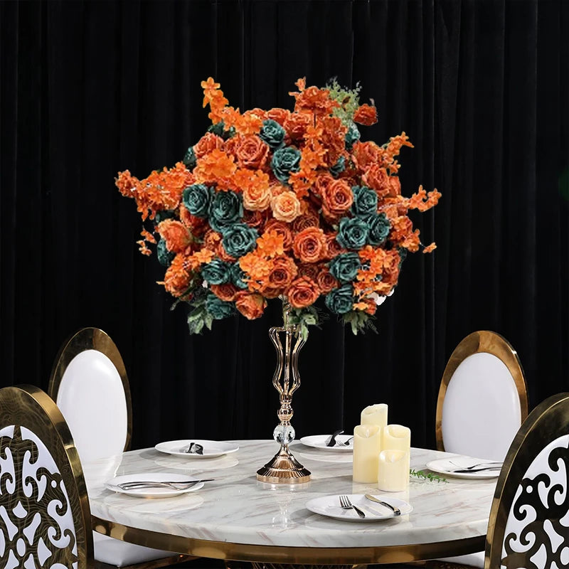70/60/30cm White Rose Green Plants Leaf Artificial Flower Ball Wedding Table Centerpiece Decor Marriage Banquet Road Lead Floral