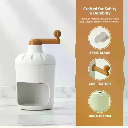 Shaved Ice Machine Small Manual Ice Crusher Home Hand-cranked Machine Making Smoothie Machine Practical Portable Ice Cream Tools