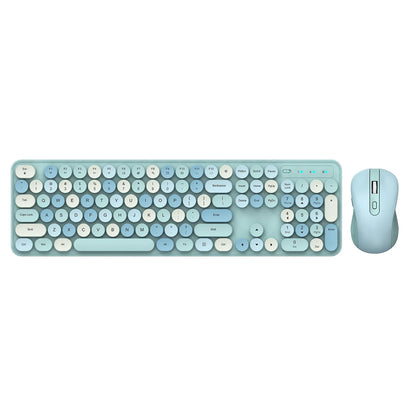 Wireless Keyboard Mouse Set High-Looking Girl Silent Office retro Cute Pink