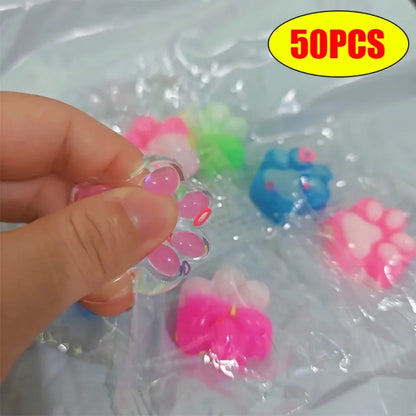 10/2030/40/50pcs Mini Cute Cat Claw Plush Pinch Fun, Colorful, Halloween/Christmas Party Pack Fillers Mini Cartoon Cat Claw