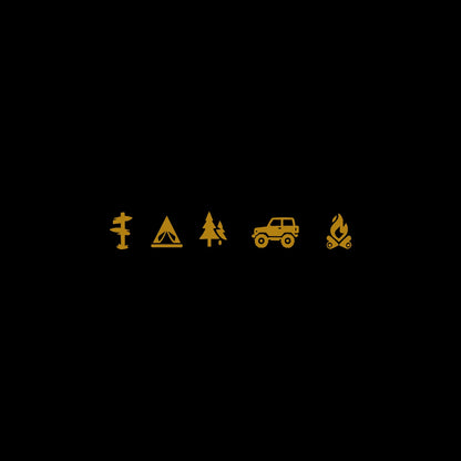 Camping Icons Outdoor Campfire Hiking Die Cut Vinyl Decal Sticker For Car Truck Motorcycle Window Bumper Wall Home Office Decor