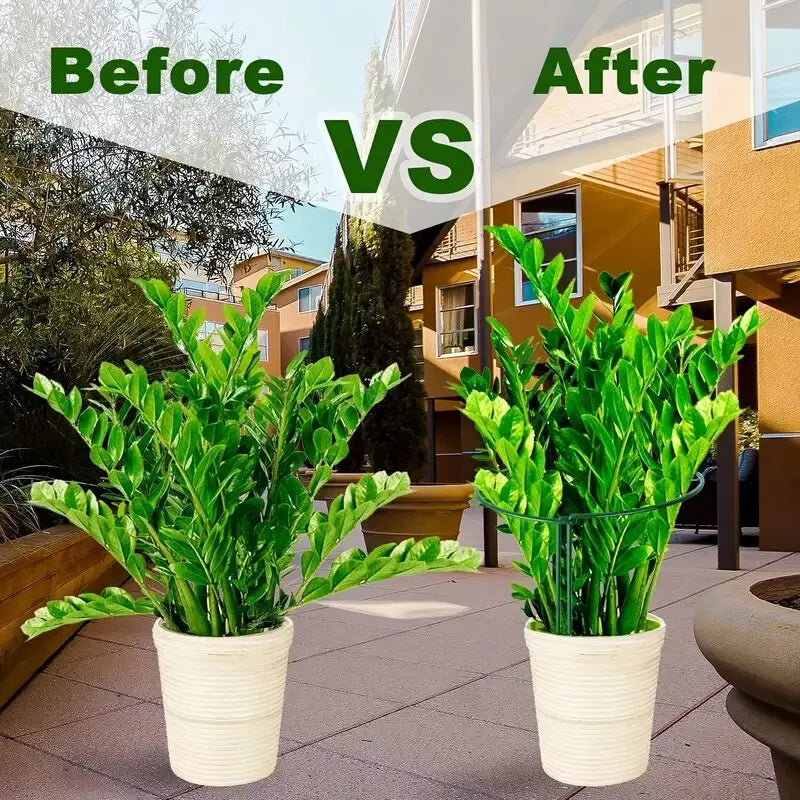 6pcs Plant Support Stakes, Half Round Metal Garden Plant StakeIndoor Peony Cages And Supports, Green Plant Support RingBorder