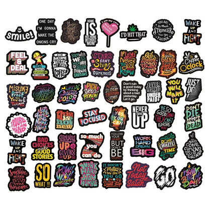 50pcs Motivational Phrase Stickers Encouragement Inspirational Quotes Scrapbook Stationary Office Study Room Sticker Decal