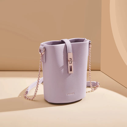 FOXER Chic Women's Shoulder Bag PU Leather Fashion Phone Bag Simple Lightweight Girl Travel Bag Small Crossbody Bag Purse