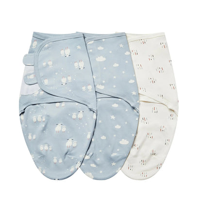 3Pcs Cute Newborn Baby Blankets Swaddles Set 100%Cotton Boys Girls Adjustable Swaddle Infant Swaddle for 0-6 Month