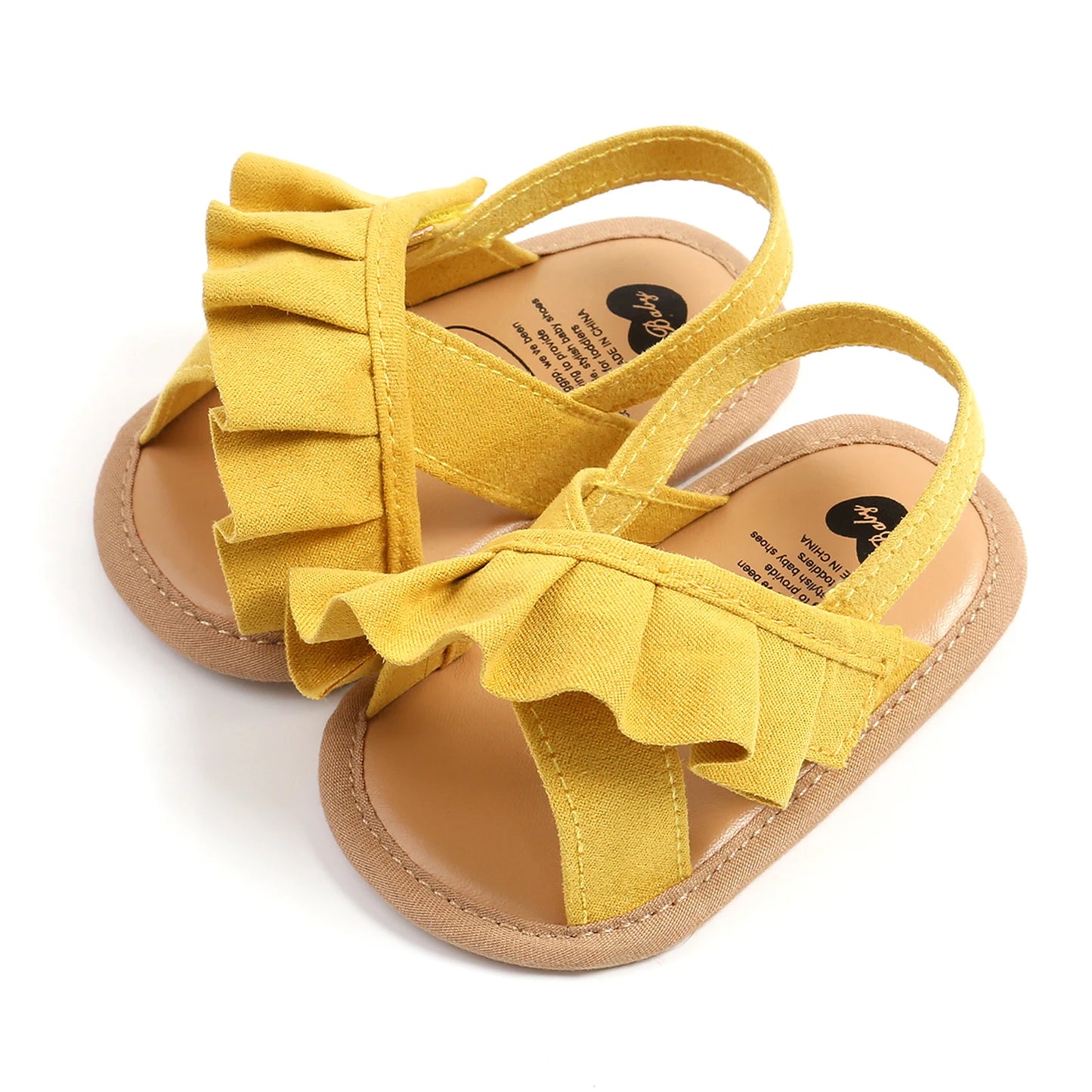 Citgeett Summer Infant Baby Girl Sandals Cute Ruffle Flats Non-Slip Soft Sole First Walkers
