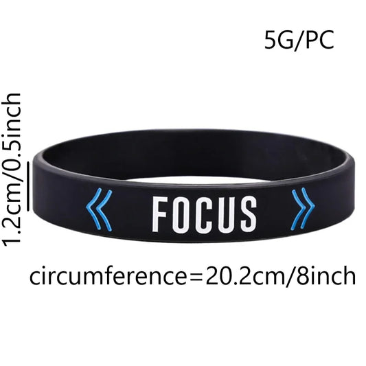 1pc/3pcs Motivational Quotes Success Achieve Focus  rubber bracelet silicone wristband