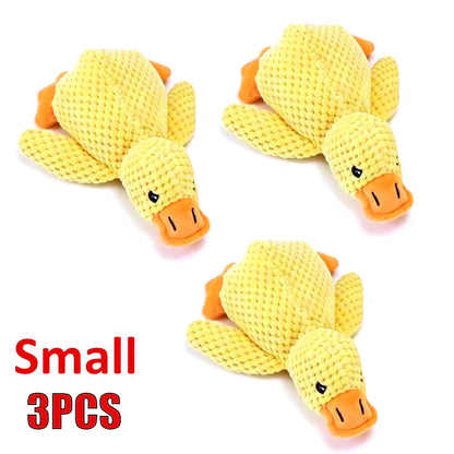 1/3pcs Yellow Duck Dog Toy Chew Resistant Interactive Pet Plush Toy with Quacking Sound For Aggressive Dog Grinding Teeth